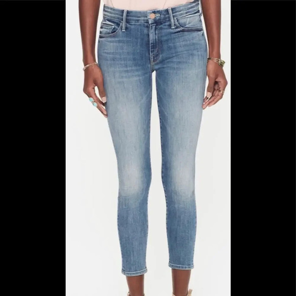 MOTHER Jeans The Looker Crop Make Me Blue Size 25 - Picture 1 of 6